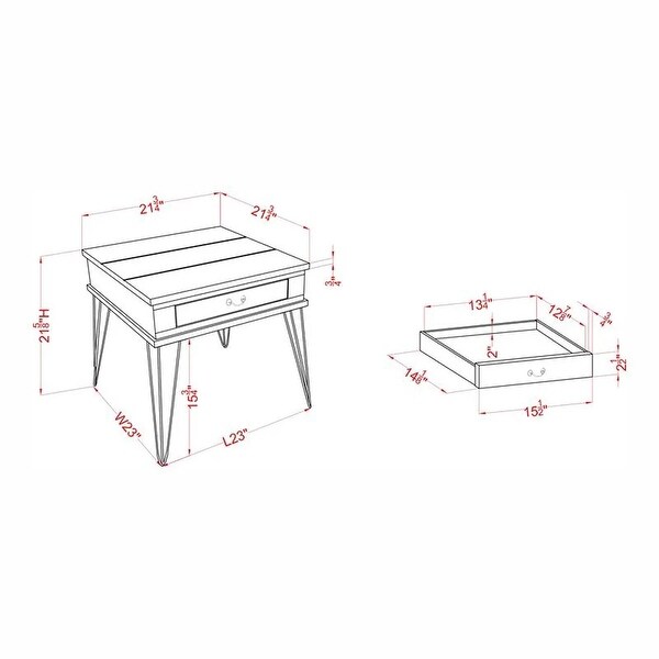 Furniture of America Perrin Urban Oak 22-inch 1-drawer Side Table