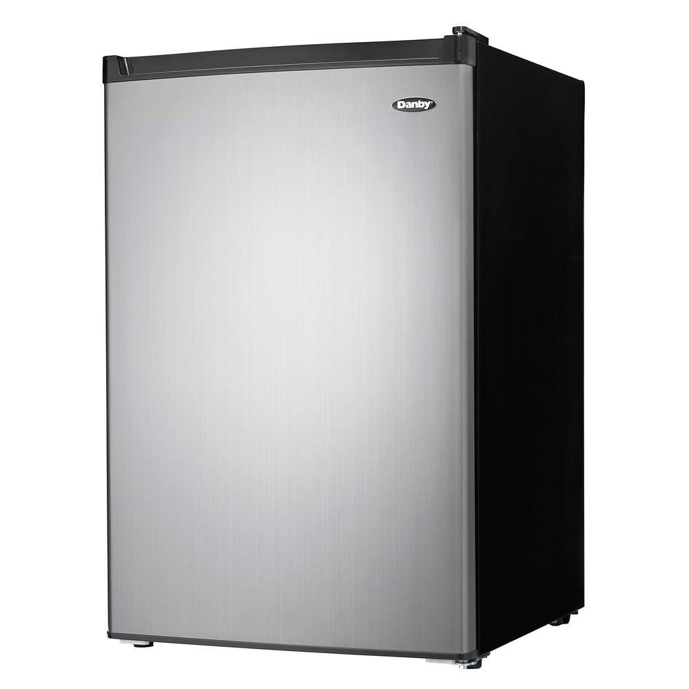 Danby 21.31 in. 4.5 cu. ft. Mini Refrigerator in Stainless Steel with True Freezer and Energy Star compliant DCR045B1BSLDB