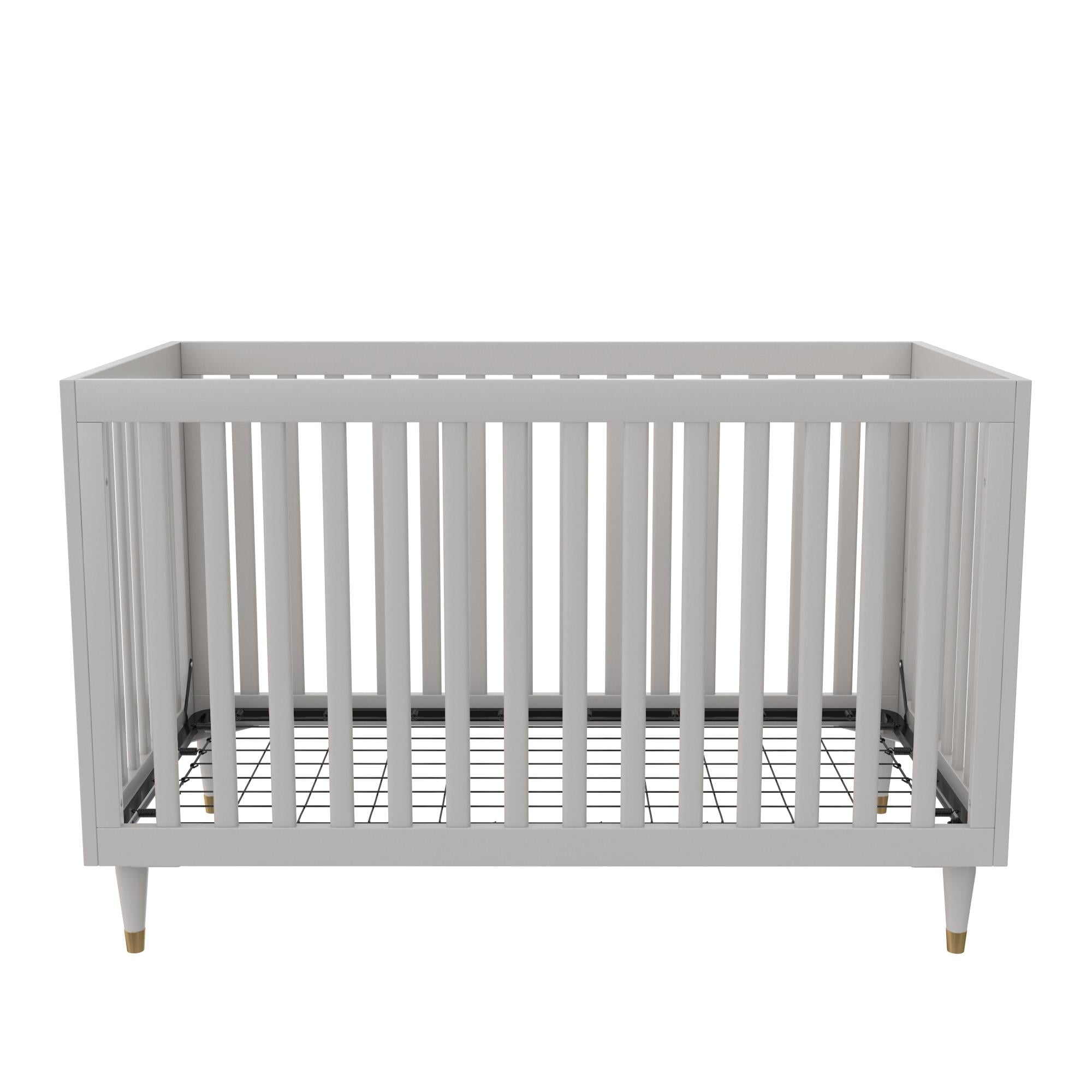 Little Seeds Rowan Valley Flint 3 in 1 Crib, Gray with Metal Legs