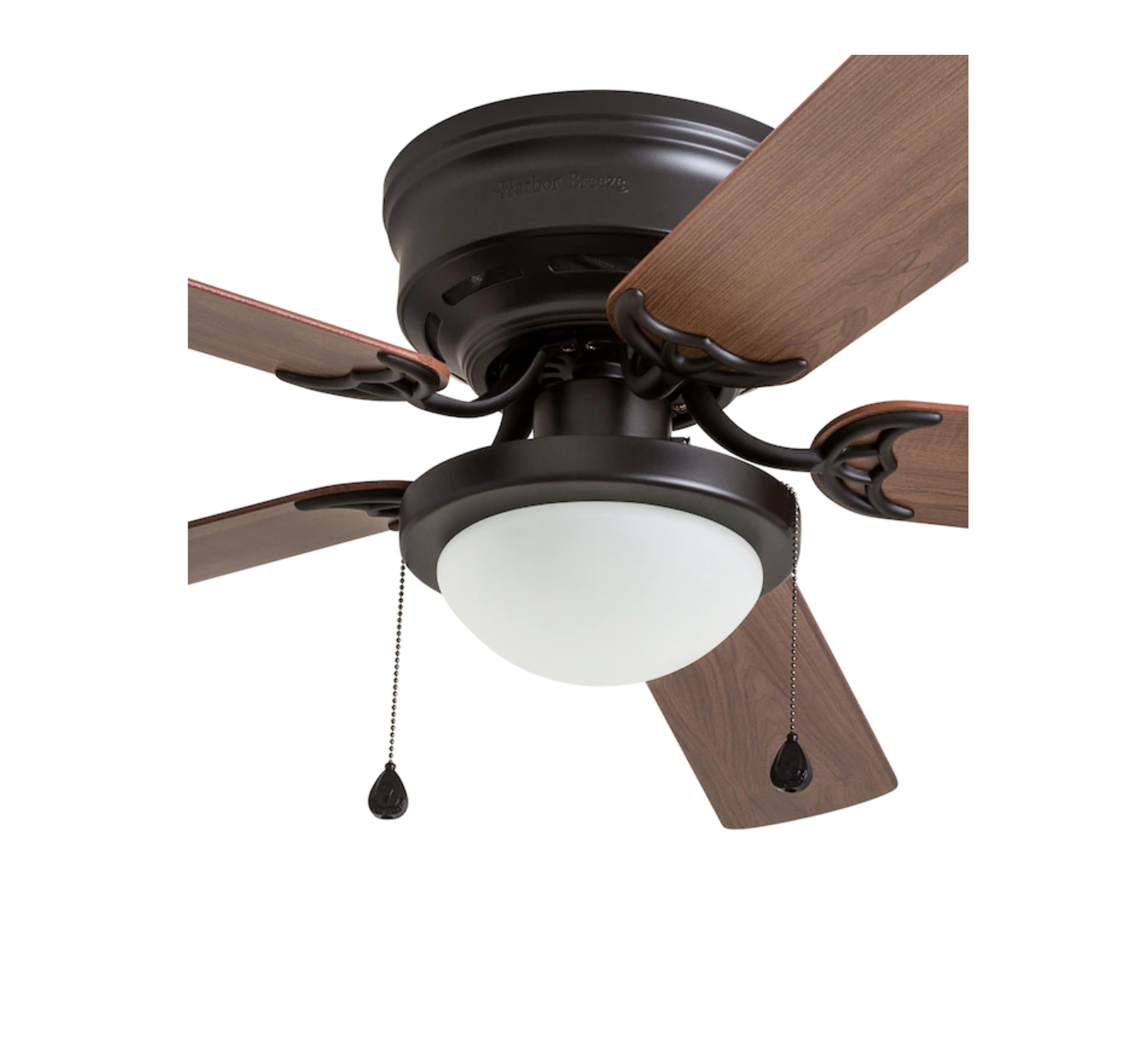 Harbor Breeze 41690 Armitage 52-in Bronze LED Indoor Flush Mount Ceiling Fan with Light (5-Blade)