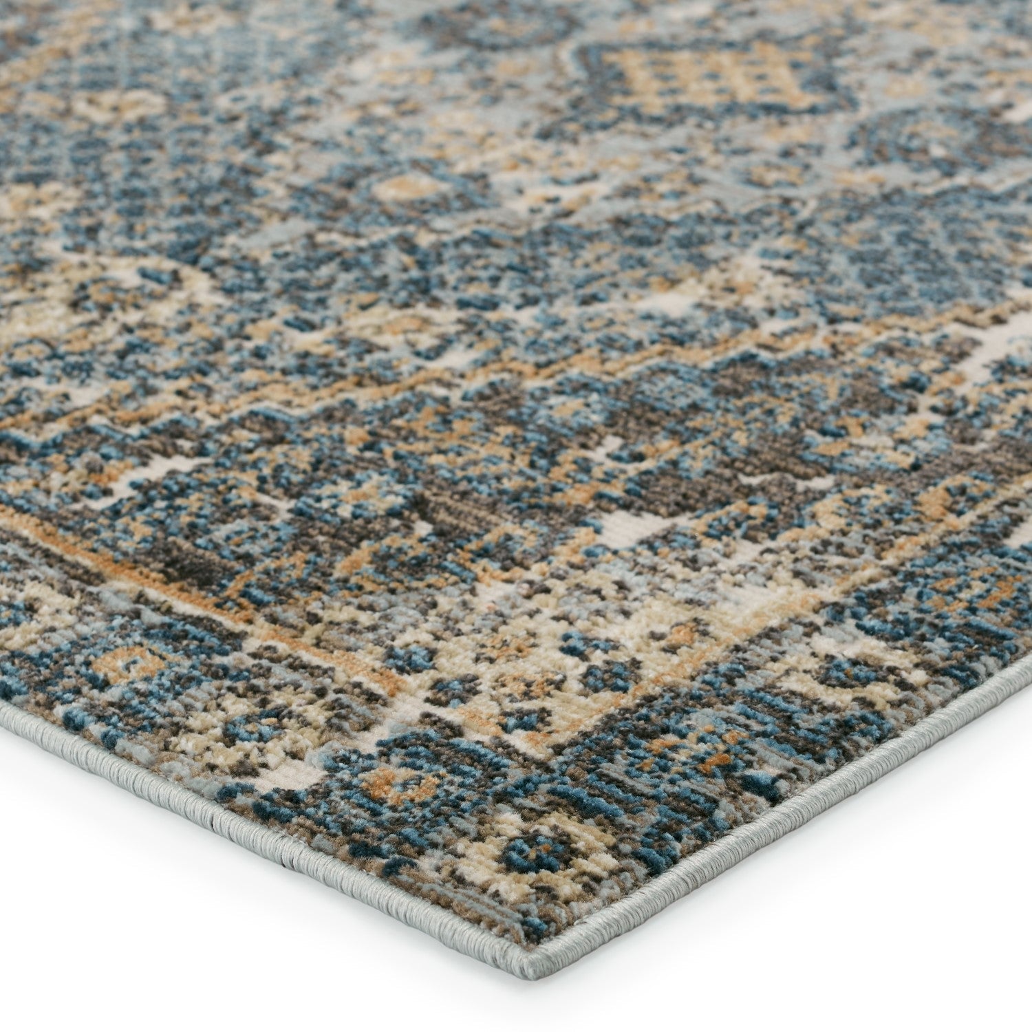 Swoon Indoor/Outdoor Julia Blue & Gold Rug