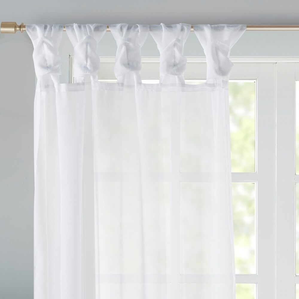 Madison Park Elowen Twisted Tab Voile Sheer Window Curtain Pair