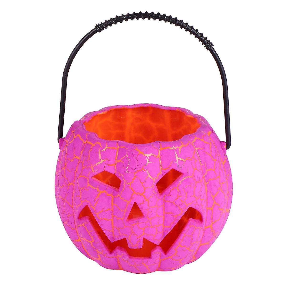 Halloween Portable Lantern Hanging Night Light Pumkin Lamp Voice Control Party Lantern Desktop Ornament (voice Control Purple Pumpkin Lamp)