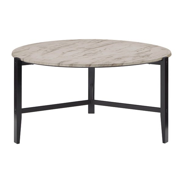 Teagan Round White Faux Marble Tables by iNSPIRE Q Modern