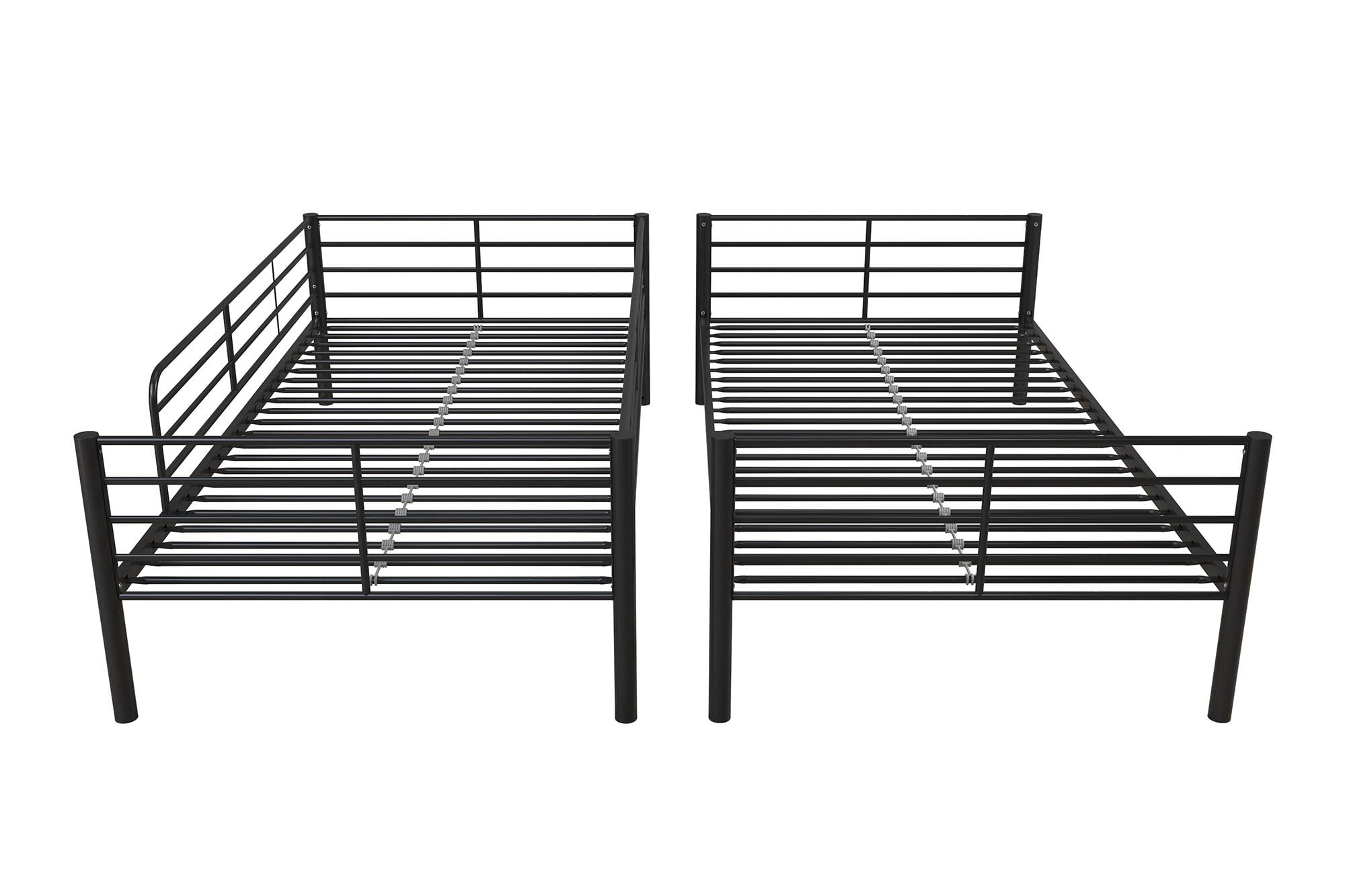 Mainstays Convertible Twin over Twin Metal Bunk Bed, Black