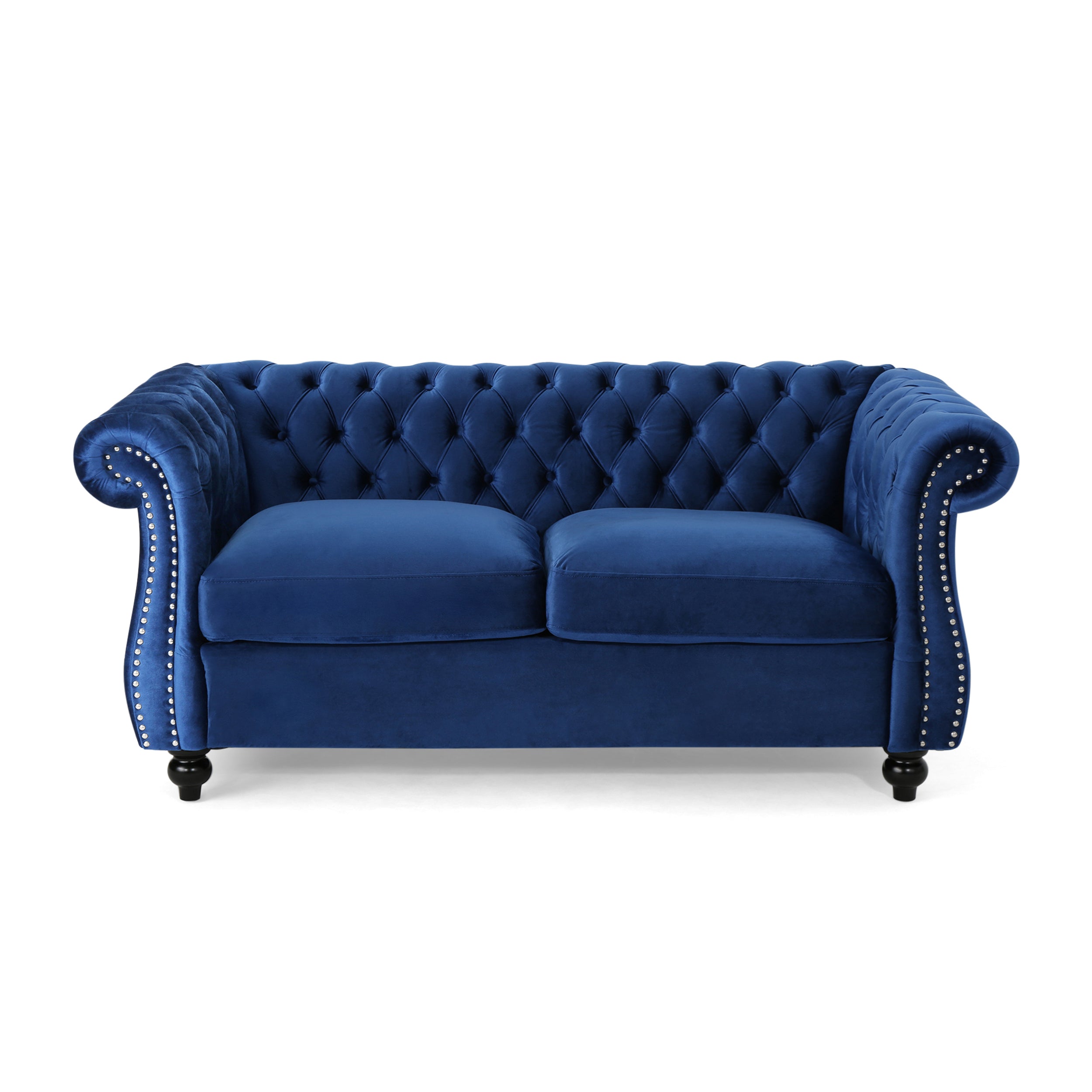 Kyle Traditional Chesterfield Velvet Loveseat Sofa