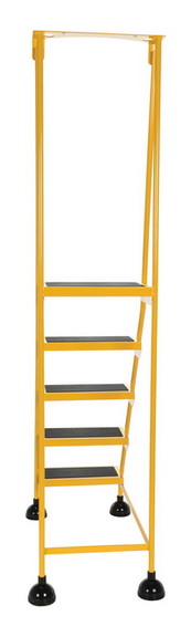 Vestil LAD 5 Y spring loaded roll ladder 5 step ye...