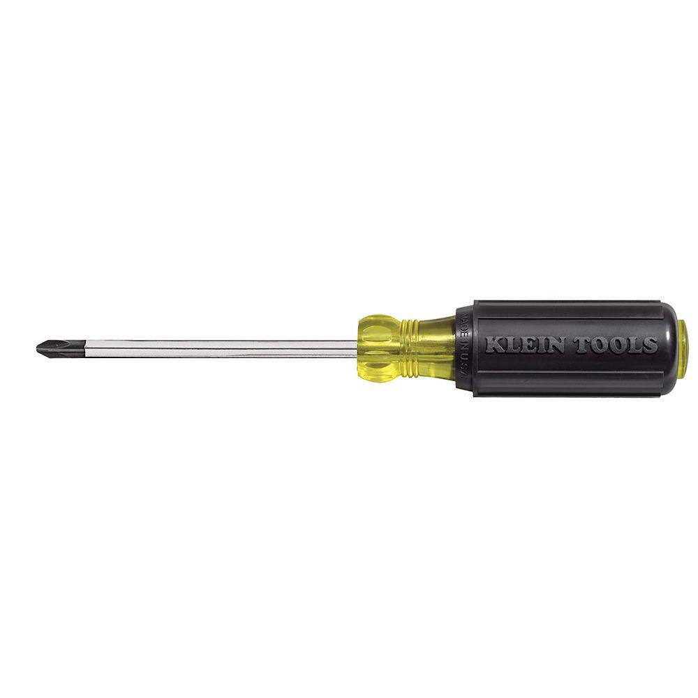 Klein Tools #2 Profilated Phillips Head Screwdriver with 4 in. Round Shank and Cushion Grip Handle 603-4