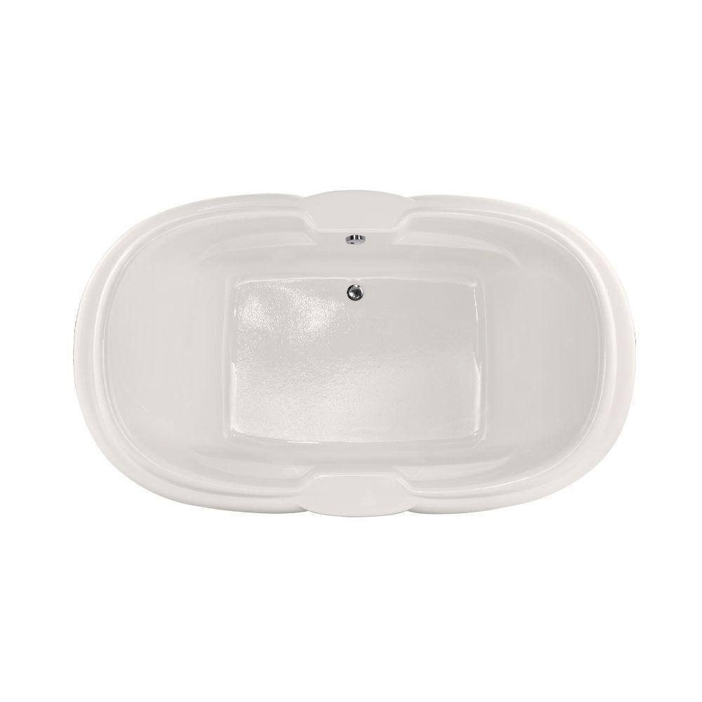 Hydro Systems Hampton72 in. Acrylic Oval Drop-in Non-Whirlpool Bathtub in White HAM7242ATOW