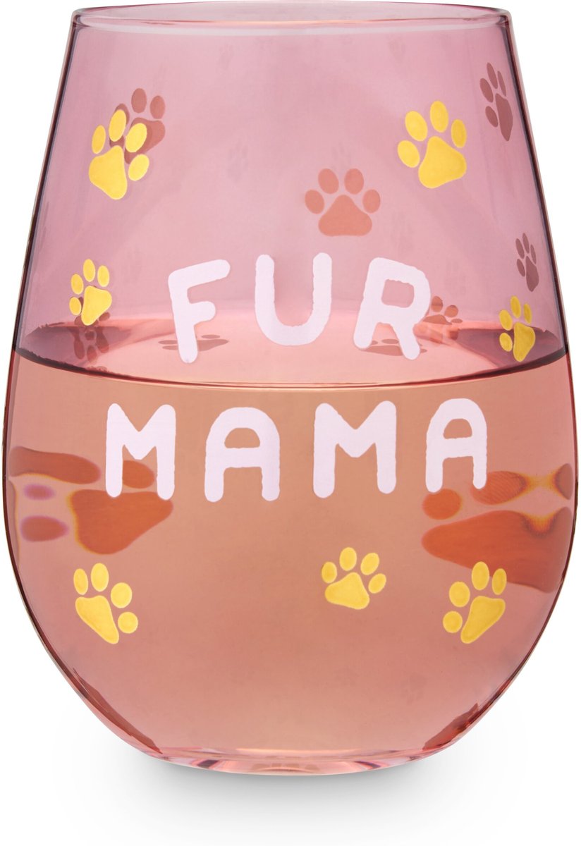 Blush Fur Mama Stemless Wine Glass， 20-oz