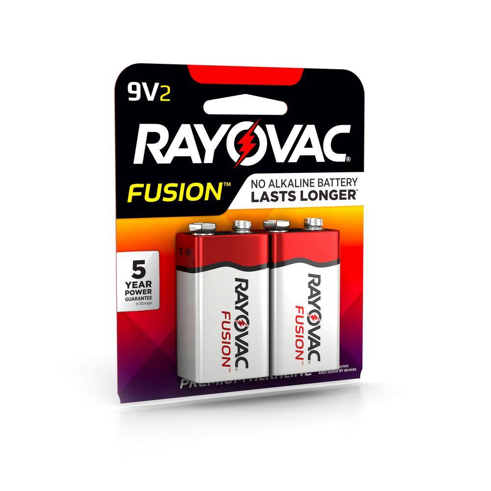 Rayovac Fusion 9-Volt Batteries Alkaline 9-Volt Batteries (2-Pack) A1604-2TFUS