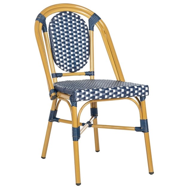 Lenda French Bistro Chair set Of 2 Navy white Safavieh