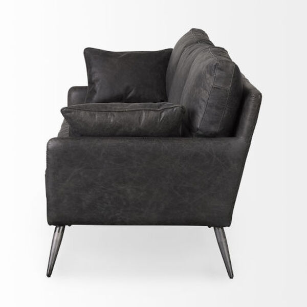 Cochrane Black Leather Three Seater Sofa