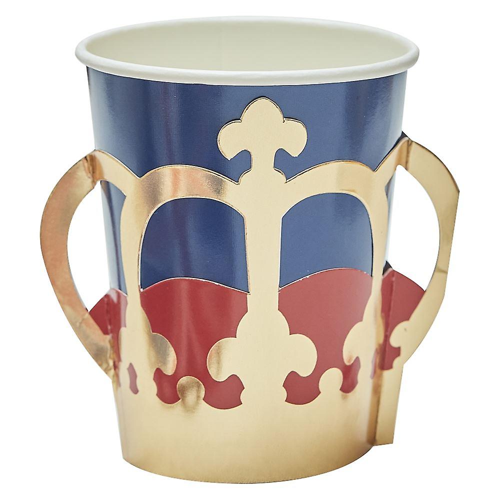 Kings Coronation Paper Cups | Street Party Tableware Union Jack Decorations x 8