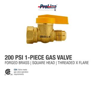 ProLine Series 12 in. Brass FL x FPT 1-Piece Gas Valve 114-523HN