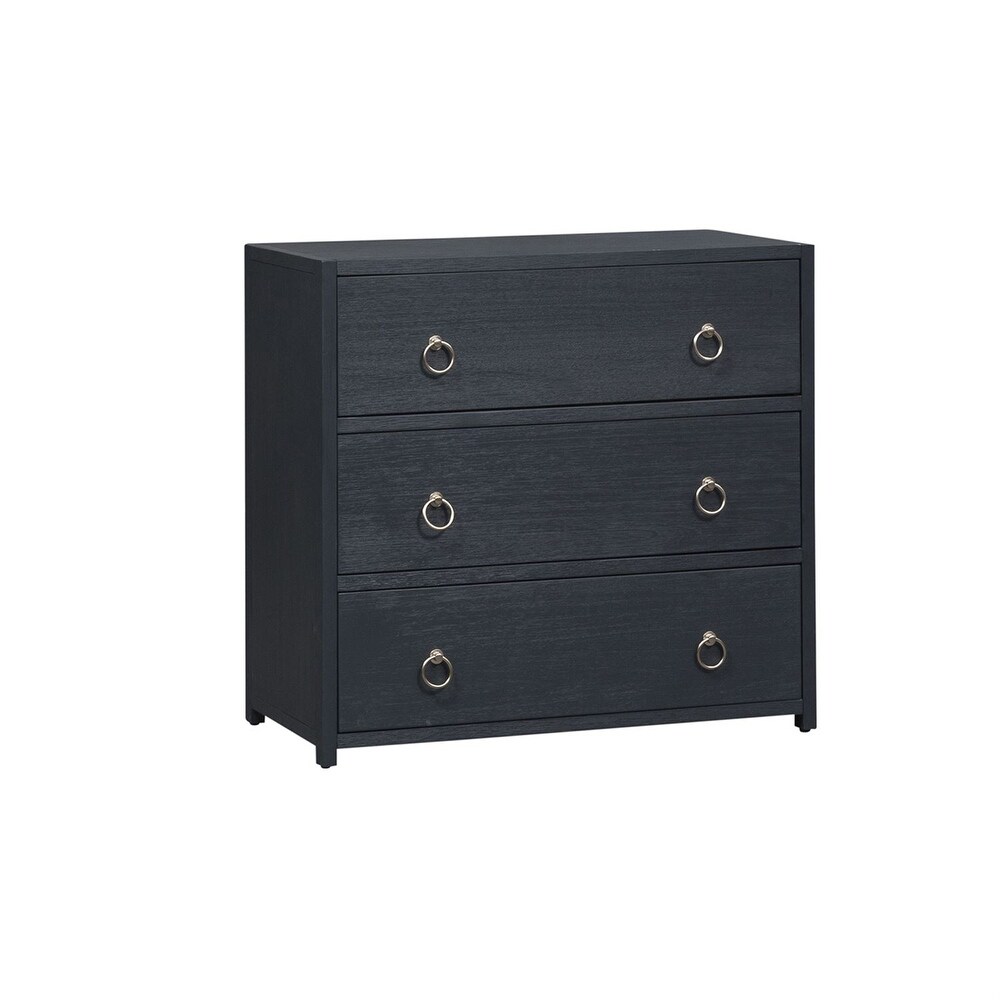 East End Wire Brushed Denim  White    Black Accent Cabinet