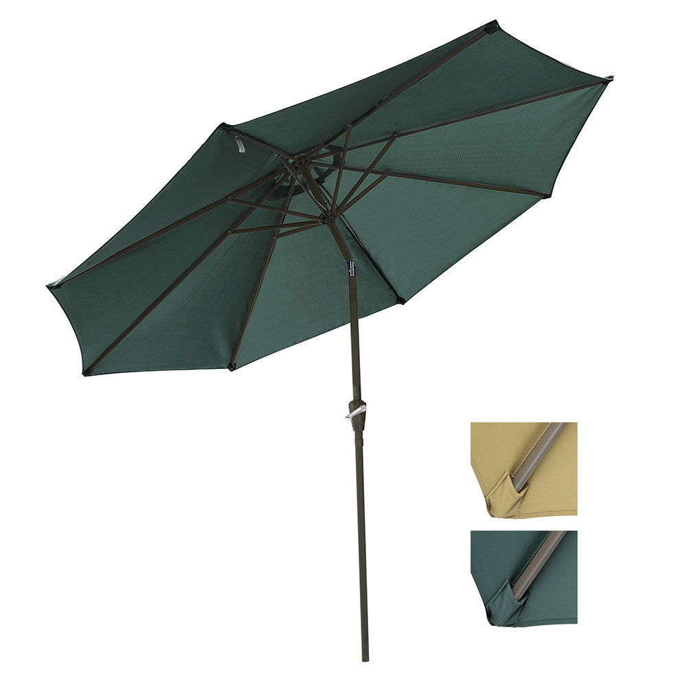 Yescom 9ft 8-Rib Patio Tilt Market Umbrella w/ 200gsm Canopy Color Options