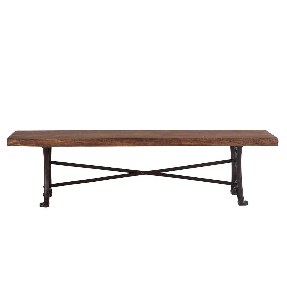 Carbon Loft Wiley Raw Walnut Acacia Wood Dining Bench