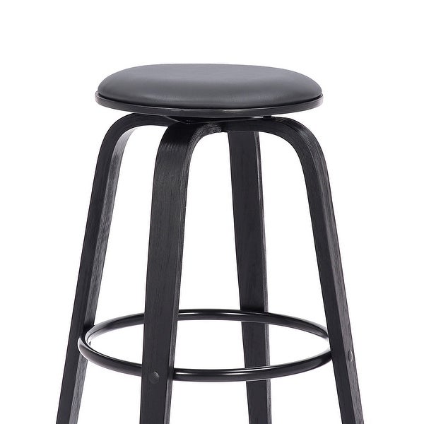 Harbor Backless Swivel Wood and Faux Leather Counter or Bar Stool