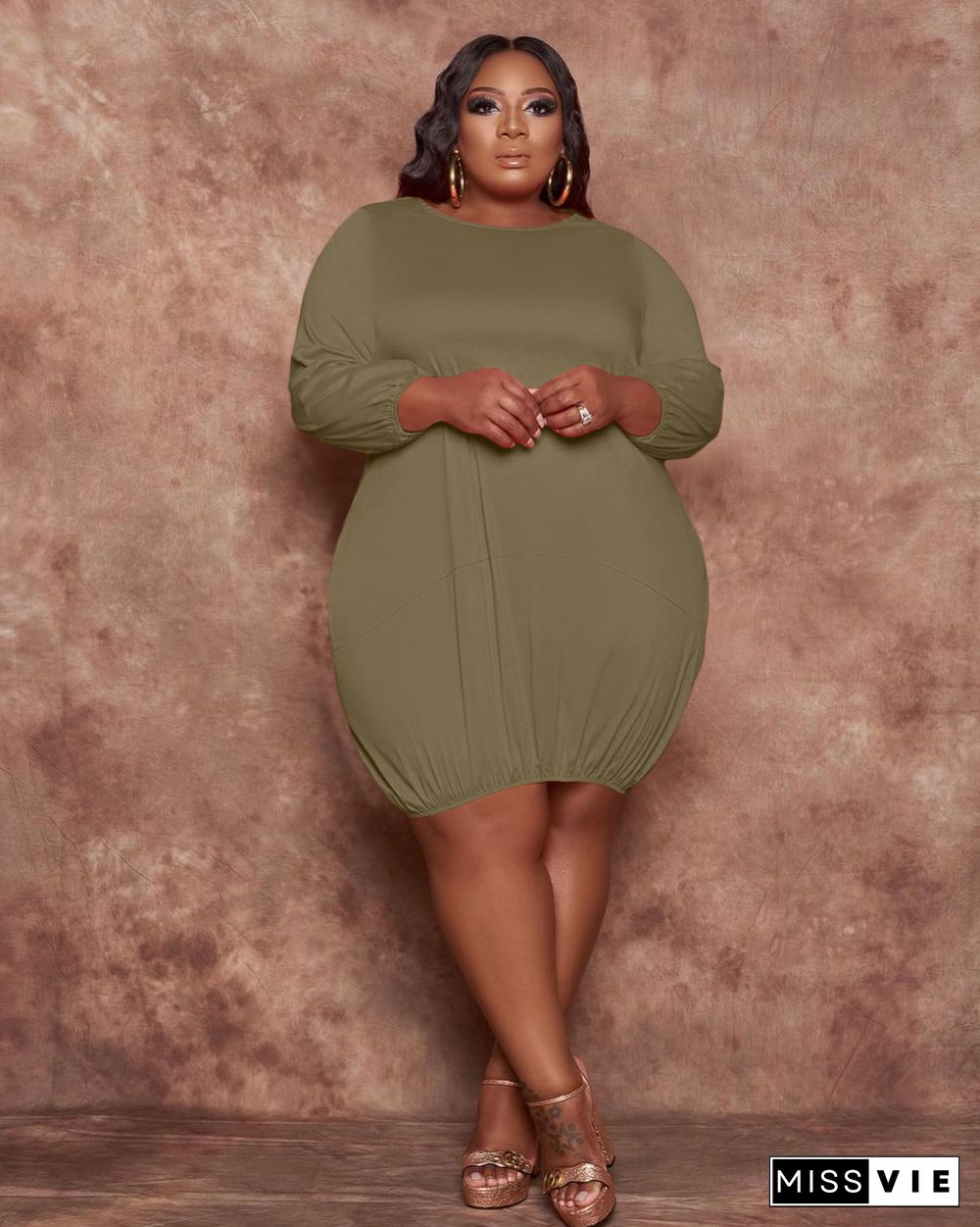 Plus Size 5XL Casual Short Dresses