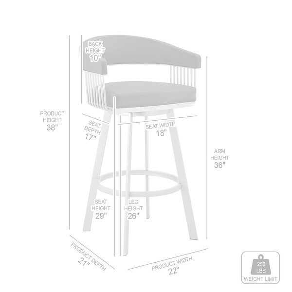 Bronson Modern Swivel Counter/Bar Stool in Faux Leather and Metal