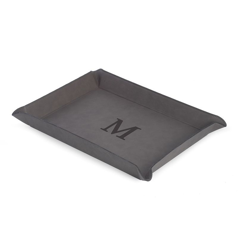 Initial Monogrammed Black Valet Tray