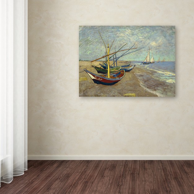 Trademark Fine Art vincent Van Gogh x27 fishing Boats On The Beach x27 Canvas Art