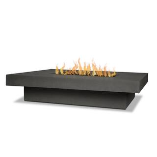 JENSEN CO Scarborough 60 in. L X 14 in. H Outdoor GFRC Liquid Propane Fire Pit in Carbon with Lava Rocks 1581LP-CBN