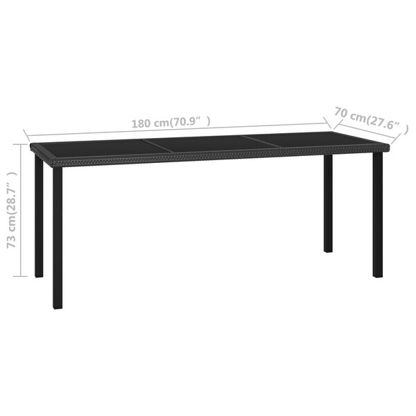 vidaXL Patio Dining Table Black 70.9