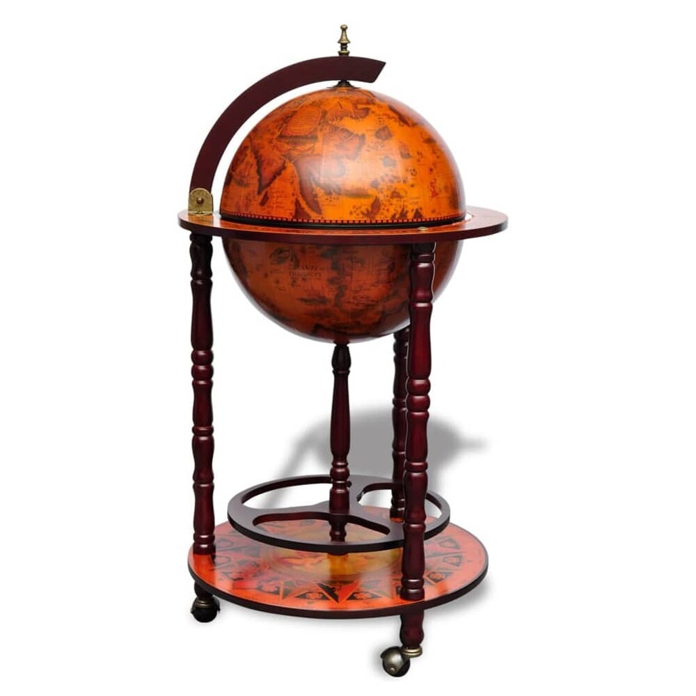 vidaXL Globe Bar Wine Stand Eucalyptus Wood   N/A