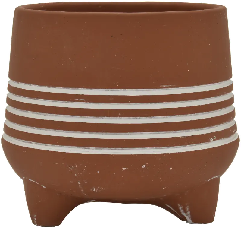 7 Inch Terracotta Footed Planter