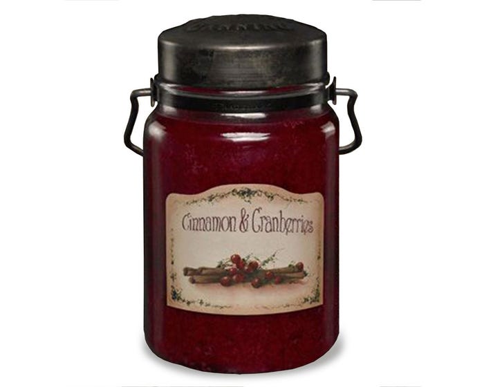 McCalls Cinnamon  Cranberries Classic Jar Candle， 26 oz. - JCR-26