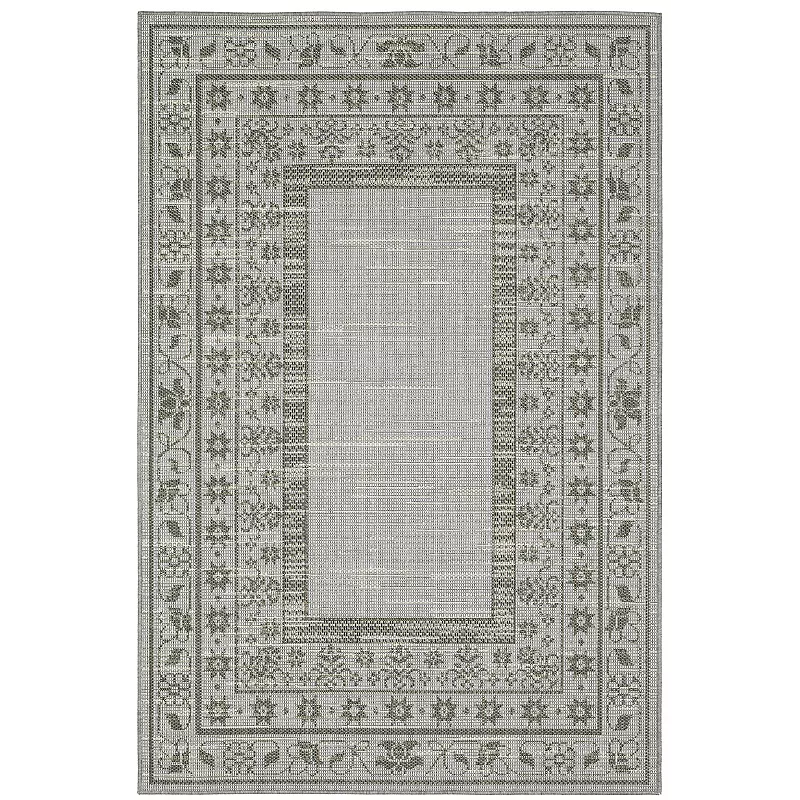 StyleHaven Calla Casual Border Beige Gray Indoor Outdoor Area Rug