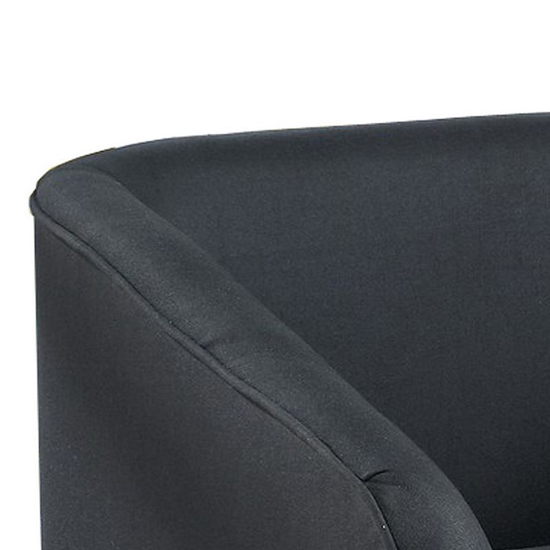 Tim 30 Inch Fabric Upholstered Accent Chair， 360 Swivel Seat， Black