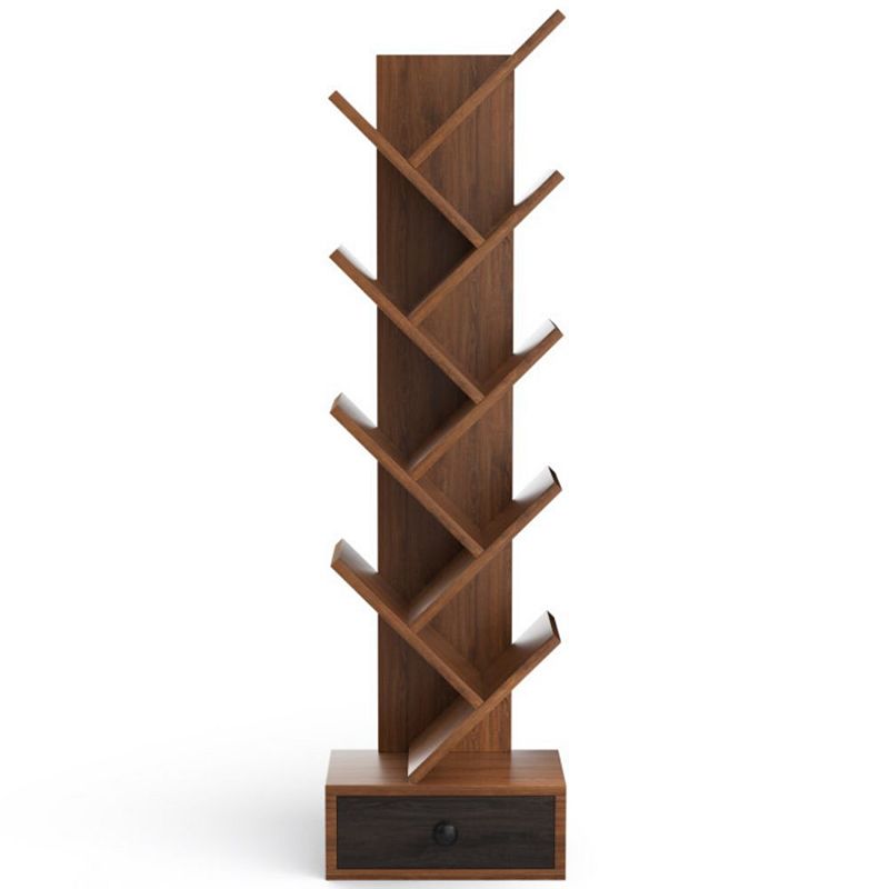 Hivago 10-Tier Tree Bookshelf with Drawer and Anti-Tipping Kit