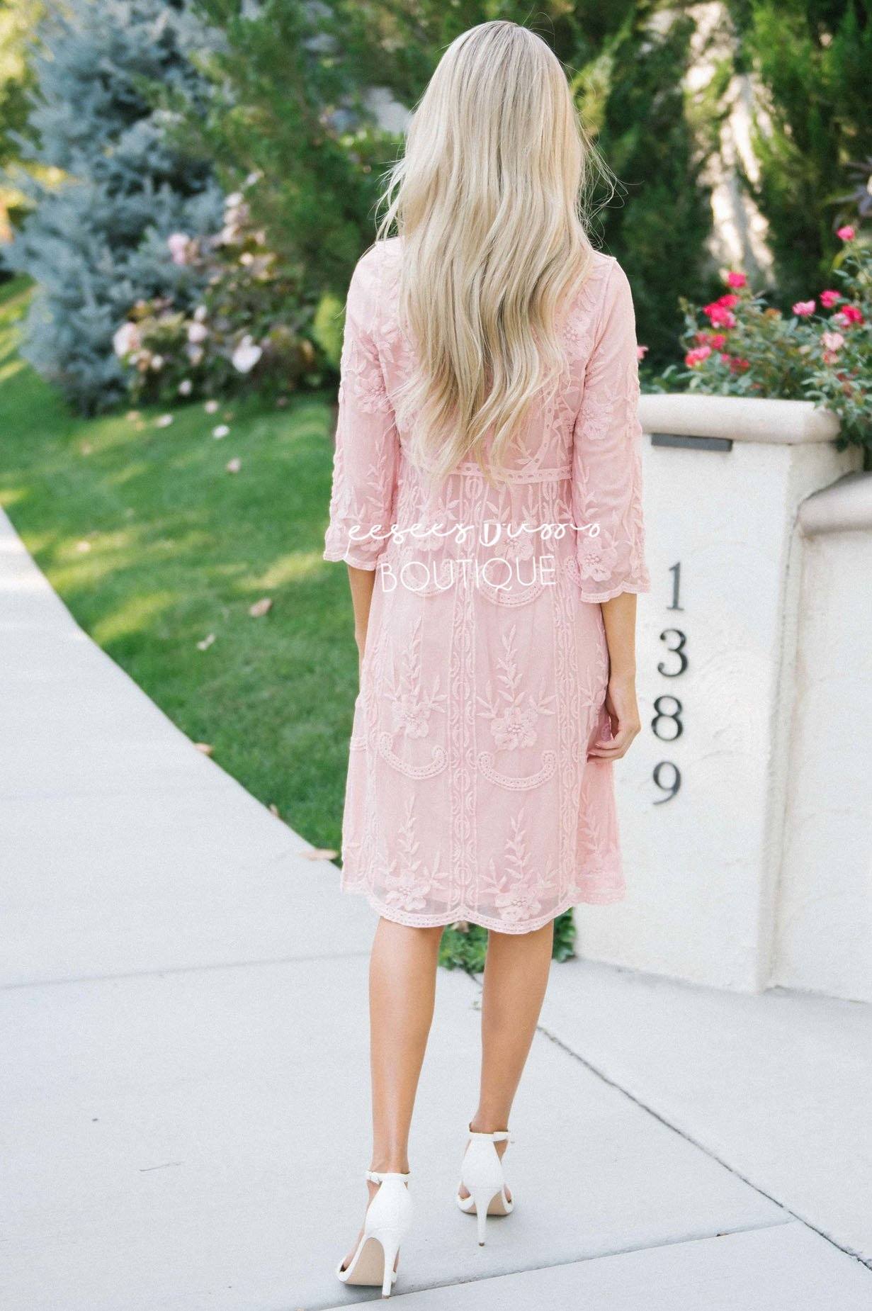 Day Dreamer Lace Dress in Dusty Mauve