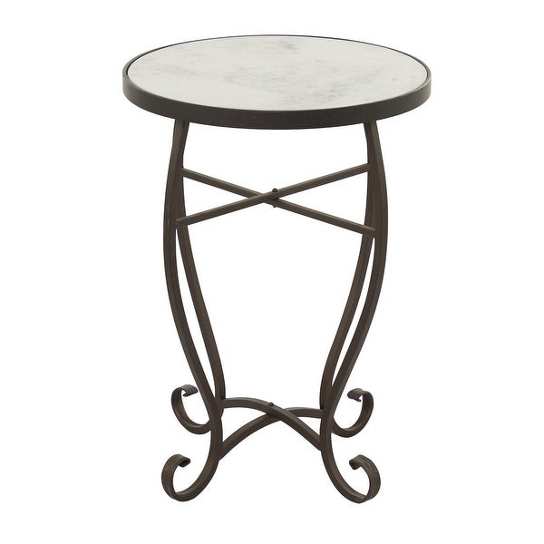 Cream Metal Traditional Accent Table 23 x 16 x 16