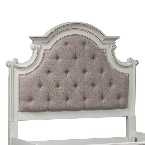 Magnolia Manor Antique White Weathered Bark Full Uph Panel Headboard - - 25723537