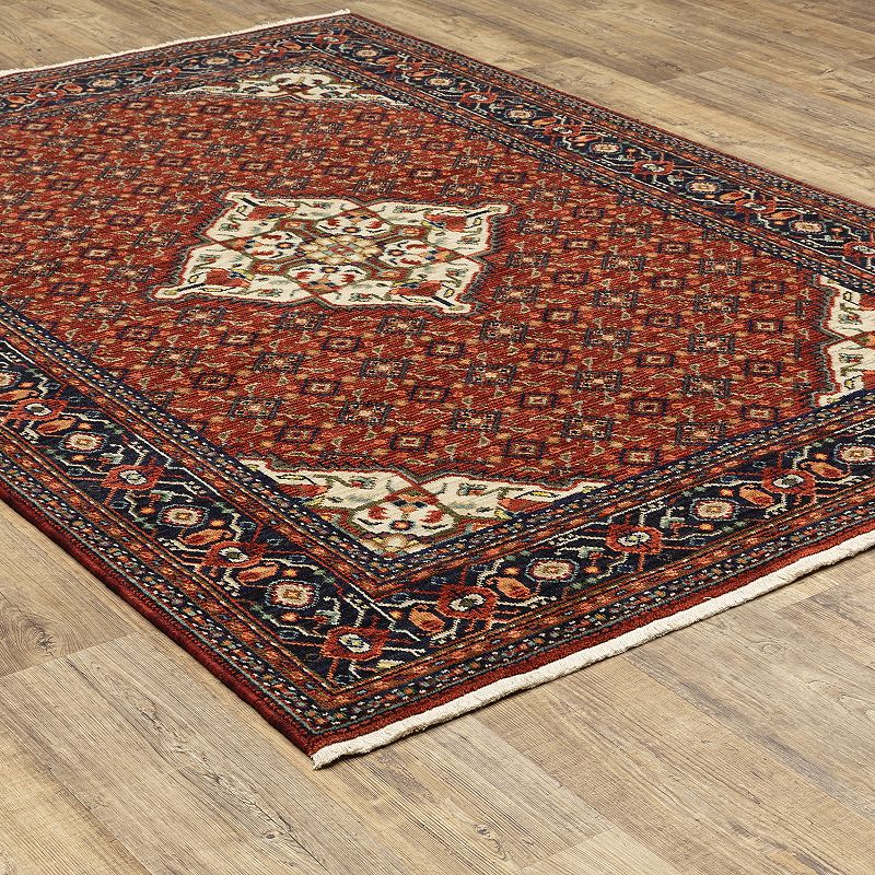 StyleHaven Linwood Border Medallion Fringed Area Rug