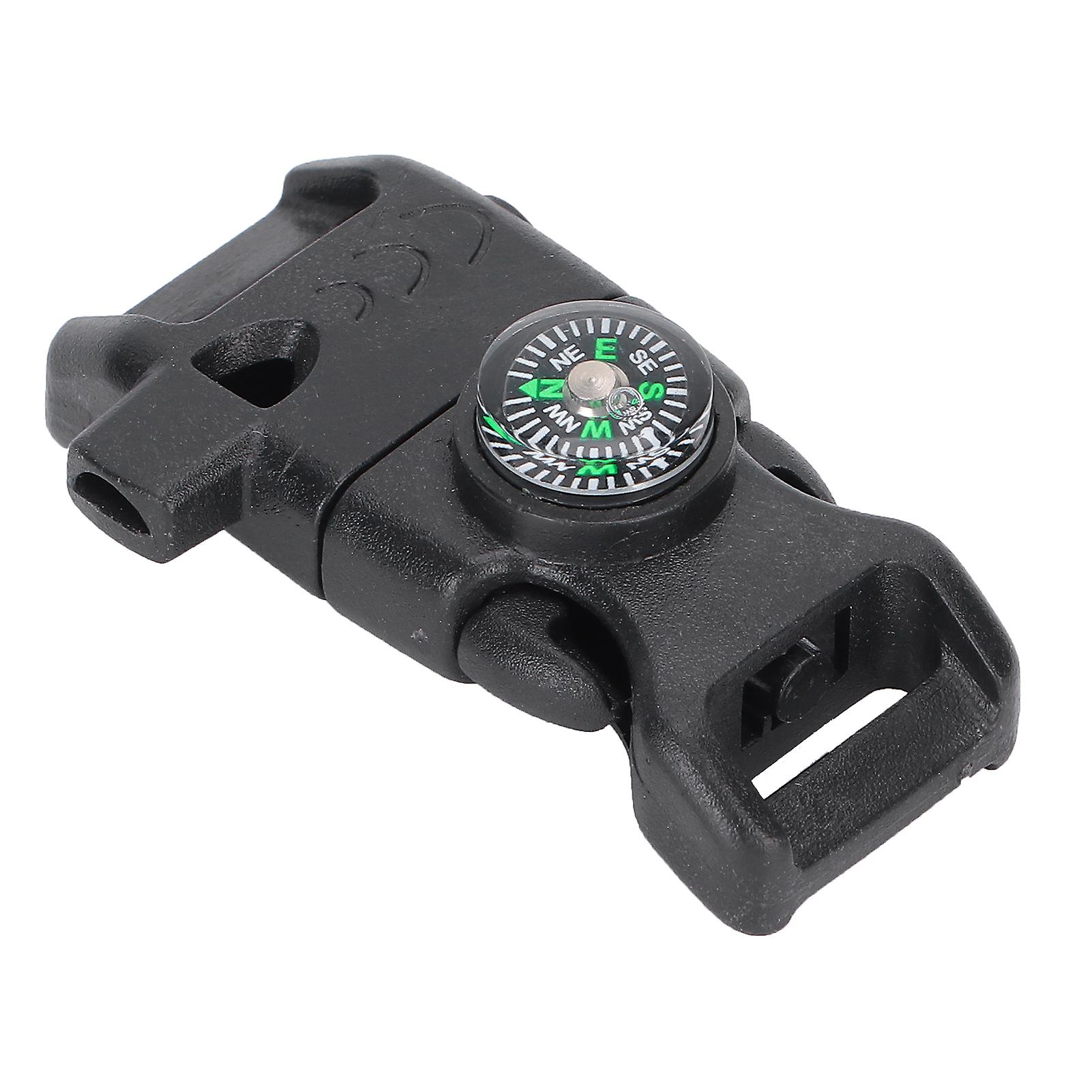 Compass Multi Function Plastic Emergency Survival Whistle Buckle For Outdoor Camping Hiking