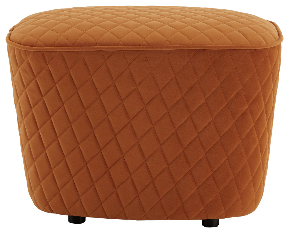 Stevenson Orange Fabric Ottoman   Contemporary   Footstools And Ottomans   by Inspire Q  Houzz