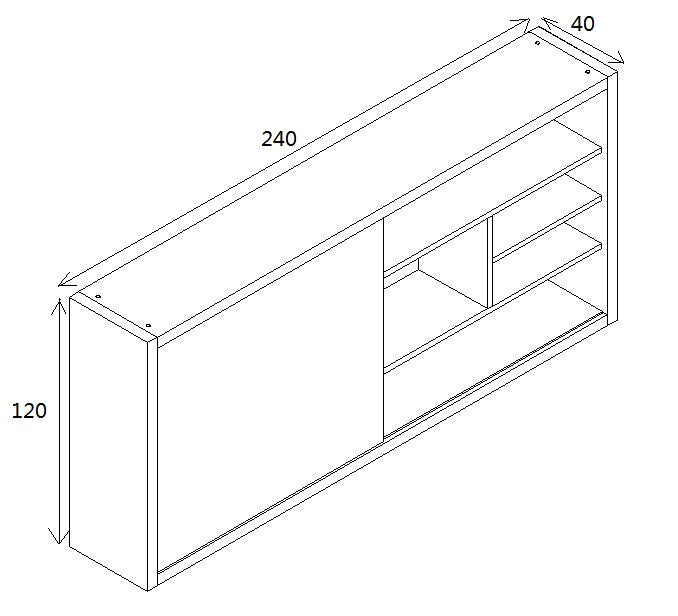 AFTAN Display Unit 240cm - Warm Oak & Black