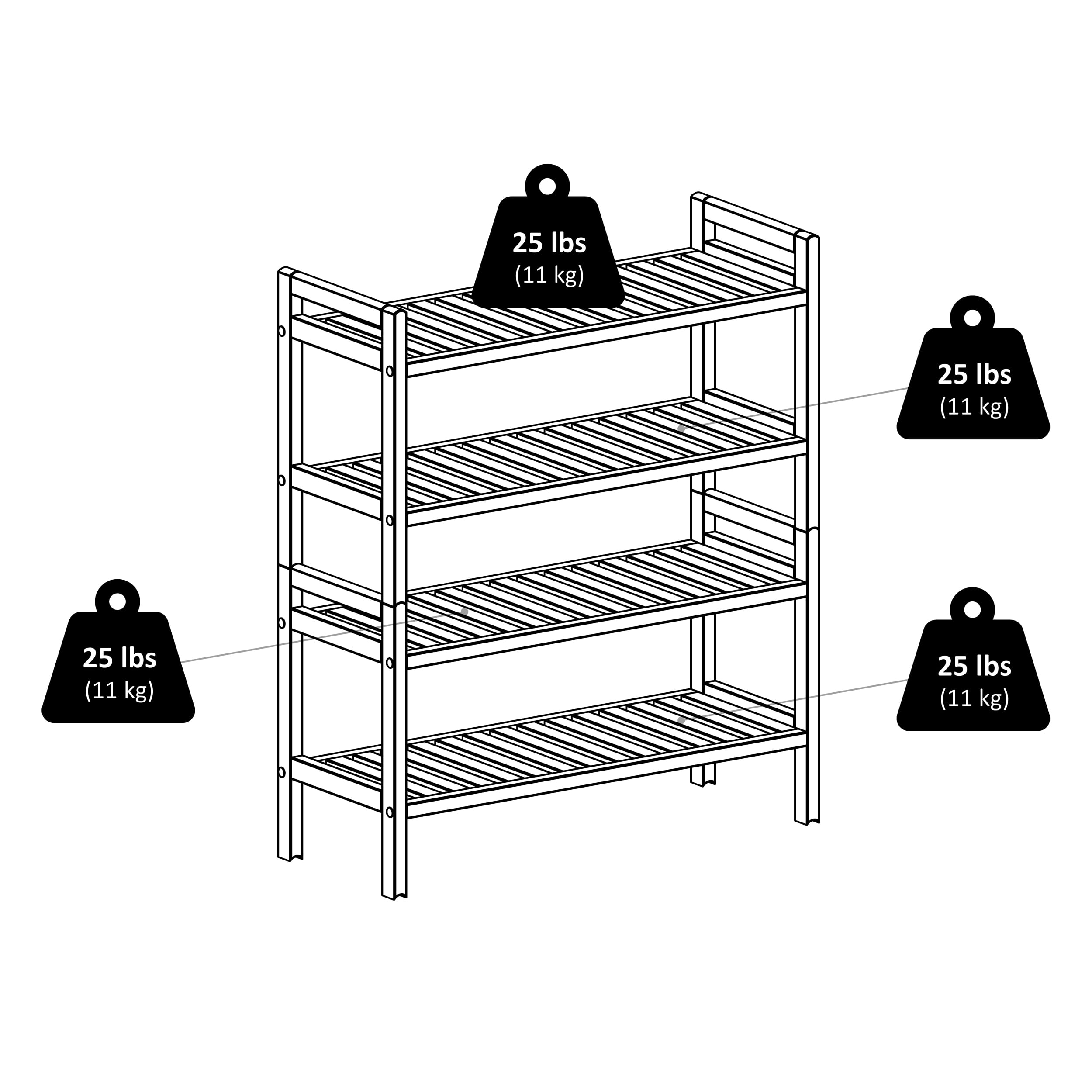 Winsome Wood Mercury 2-Piece Stackable Shoe Rack， Natural Finish