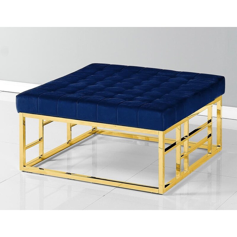 Best Master Furniture Gold Square Base Ottoman Coffee Table