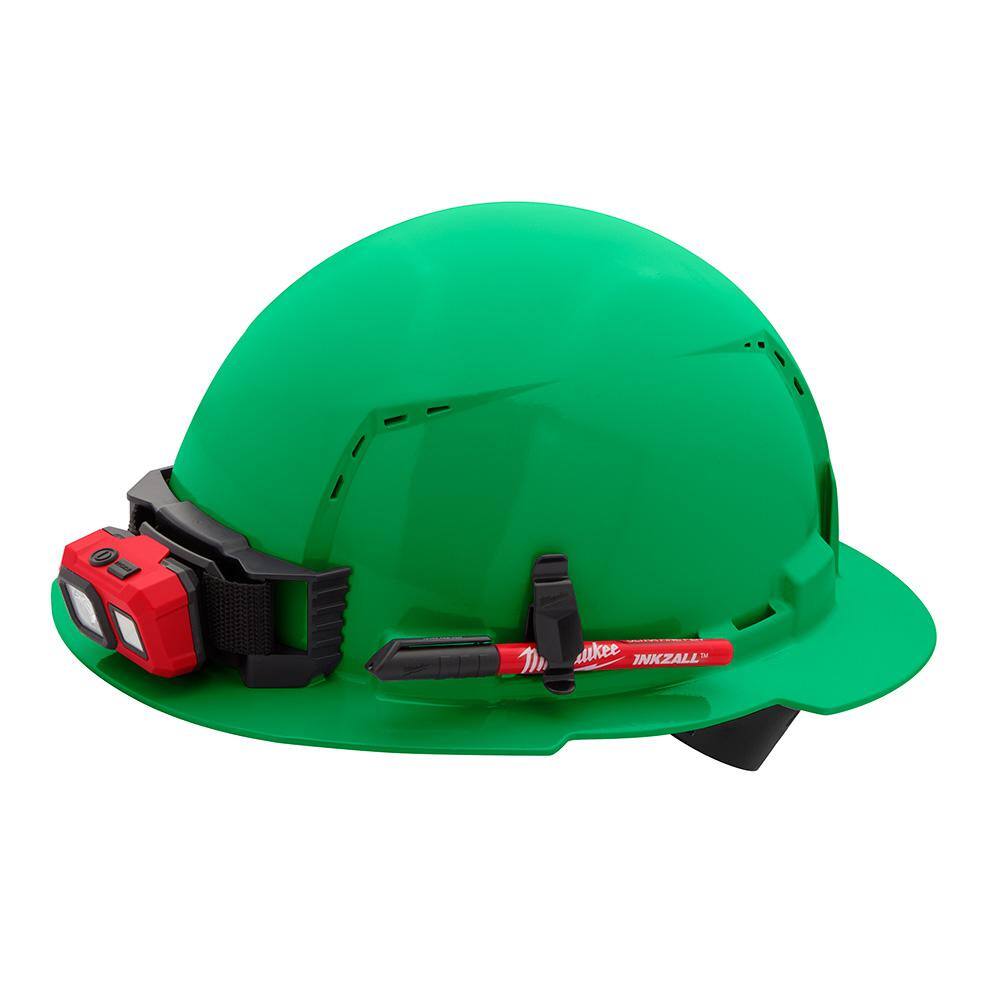 MW BOLT Green Type 1 Class C Full Brim Vented Hard Hat with 4 Point Ratcheting Suspension 48-73-1207