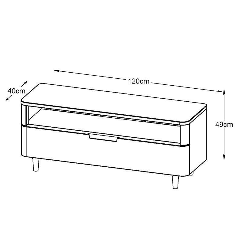 SIENNA Entertainment TV Unit 120cm -  Natural & White