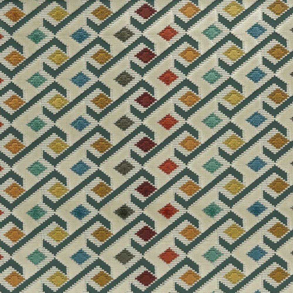 Viviana Ilaria Terracotta/Teal/Amber Fabric