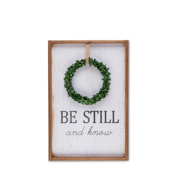 Lone Elm Studios Assorted Wreath Message Wall D cor With White Wood Background And Natural Wood Frame set Of 2