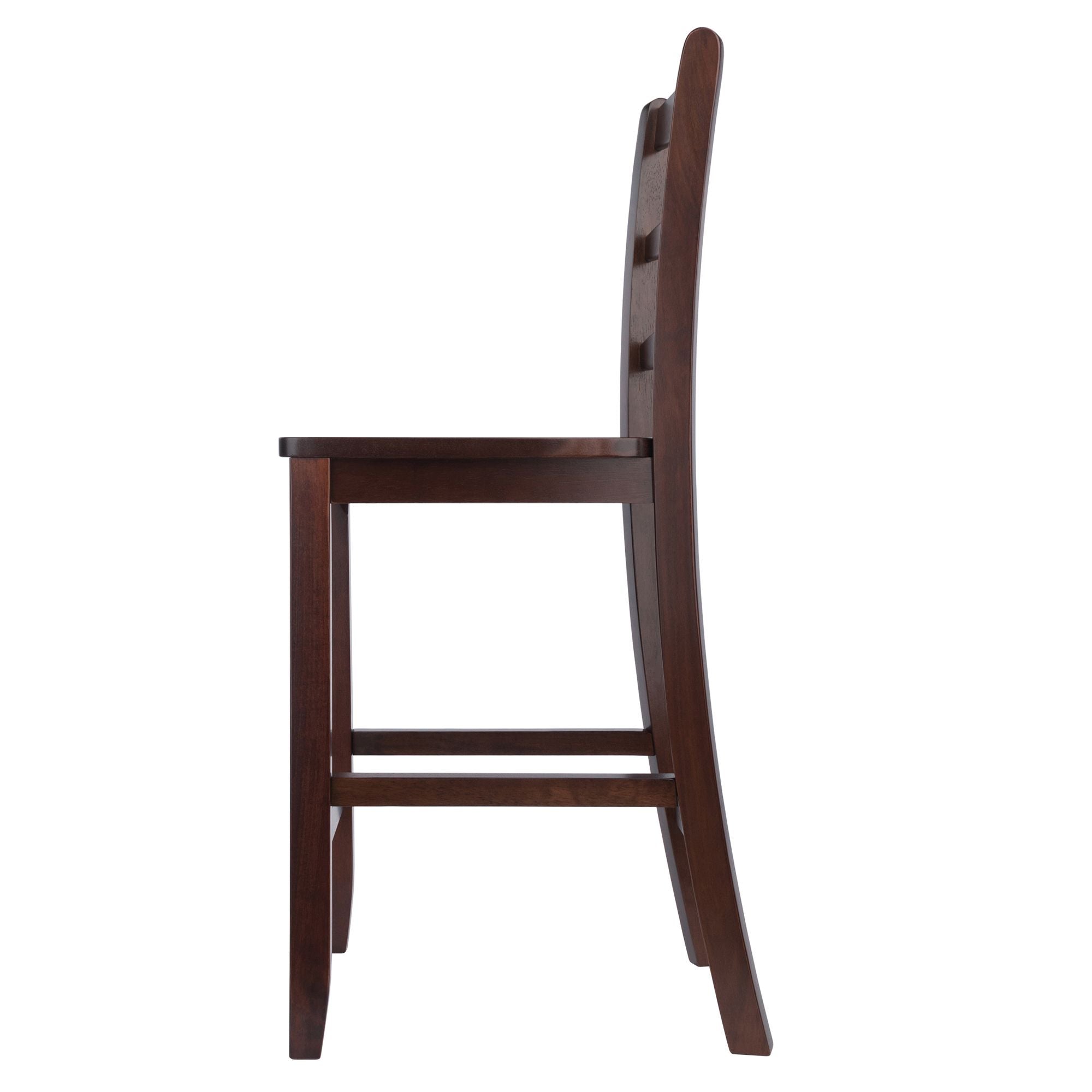 Set of 2 Antique Walnut Ladder Back Design Counter Stool 39.25