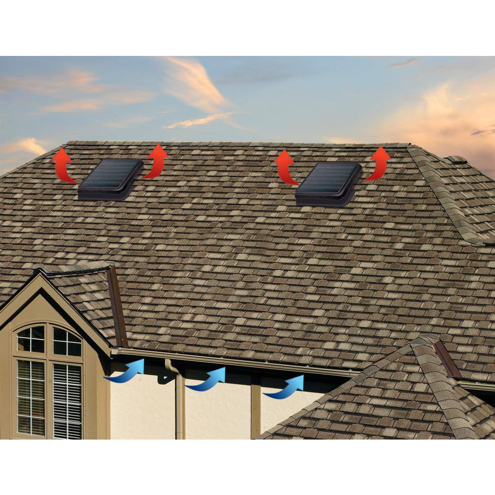 Master Flow 25-Watt Next-Generation - High-Efficiency Hybrid SolarElectric Powered Roof Mount Exhaust Fan PRHYBRID2